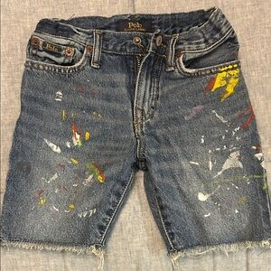 Polo by Ralph Lauren Blue Paint-Splatter Kids Shorts